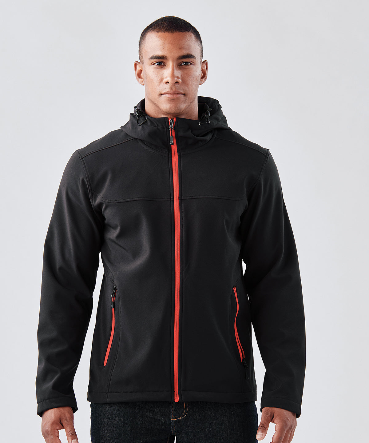 Orbiter softshell hoodie | Black/Dolphin