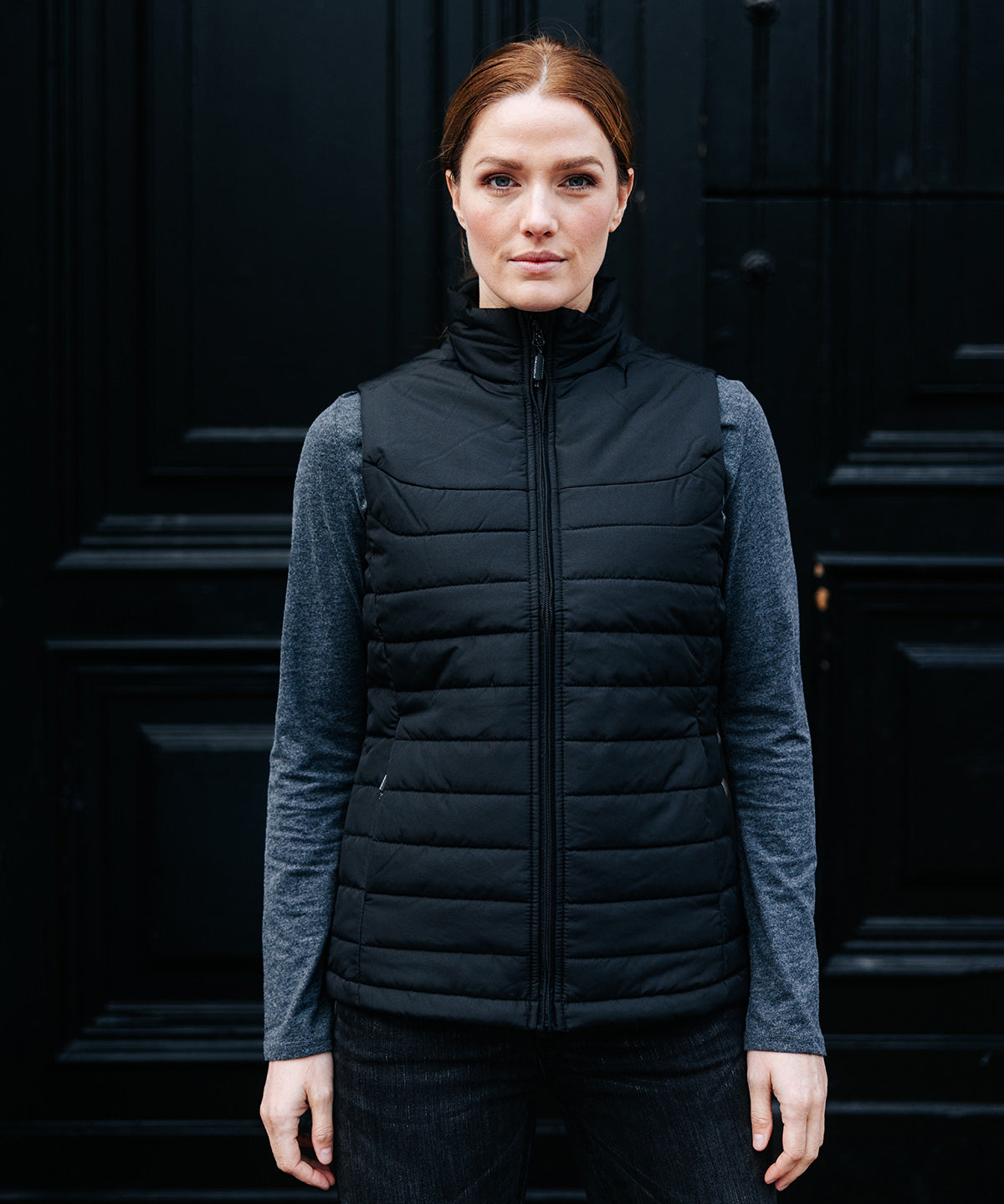 Womens Nautilus quilted bodywarmer | black