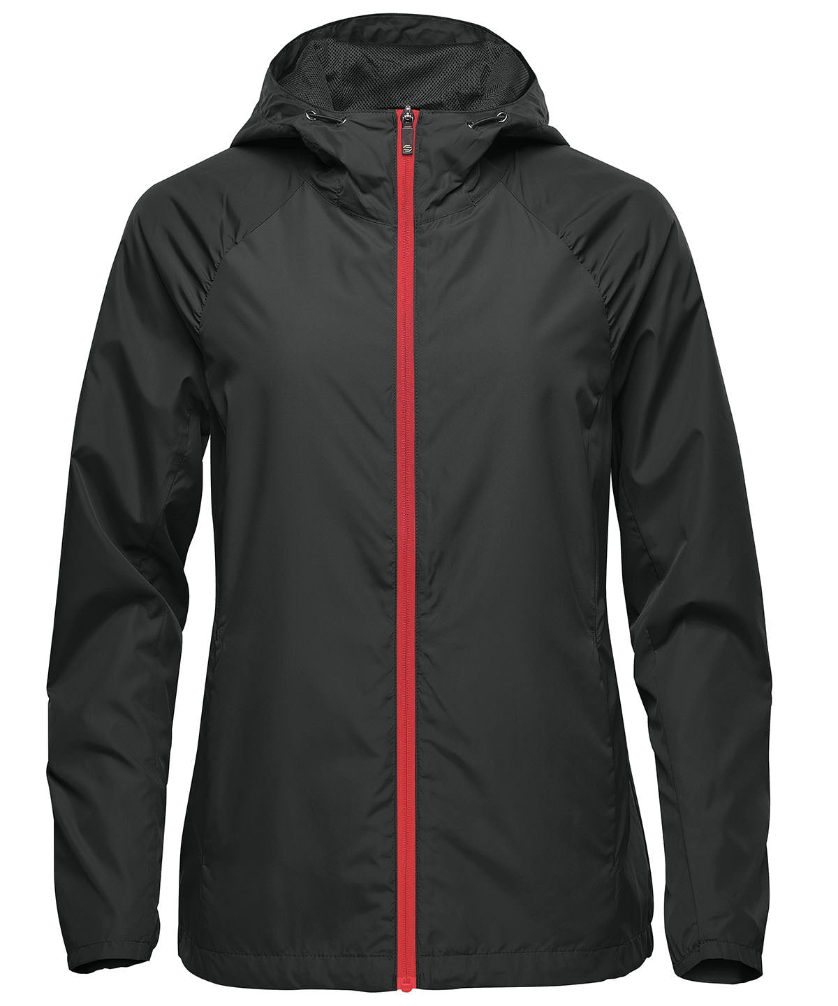 Womens Pacifica lightweight jacket | black/red