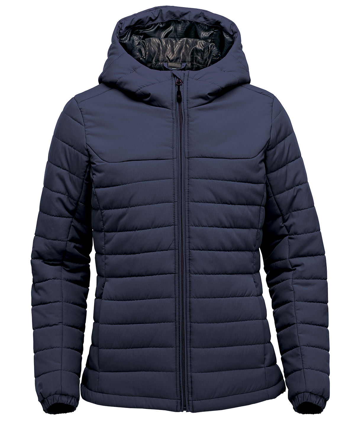 Womens Nautilus quilted hooded jacket | navy