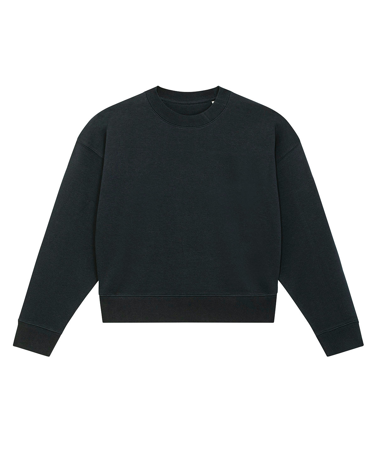 Stella Cropster terry womens cropped crew neck sweatshirt (STSW873) | Black