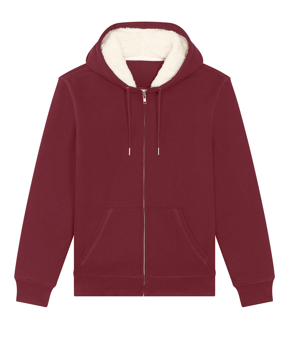 Unisex Hygger sherpa zip-through sweatshirt (STSU956) | burgundy