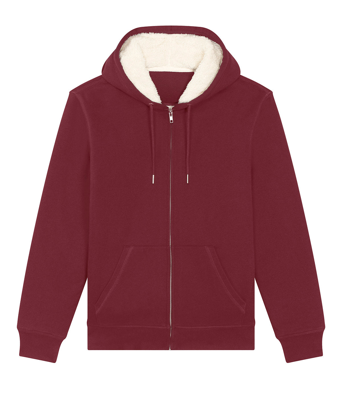 Unisex Hygger sherpa zip-through sweatshirt (STSU956) | Burgundy