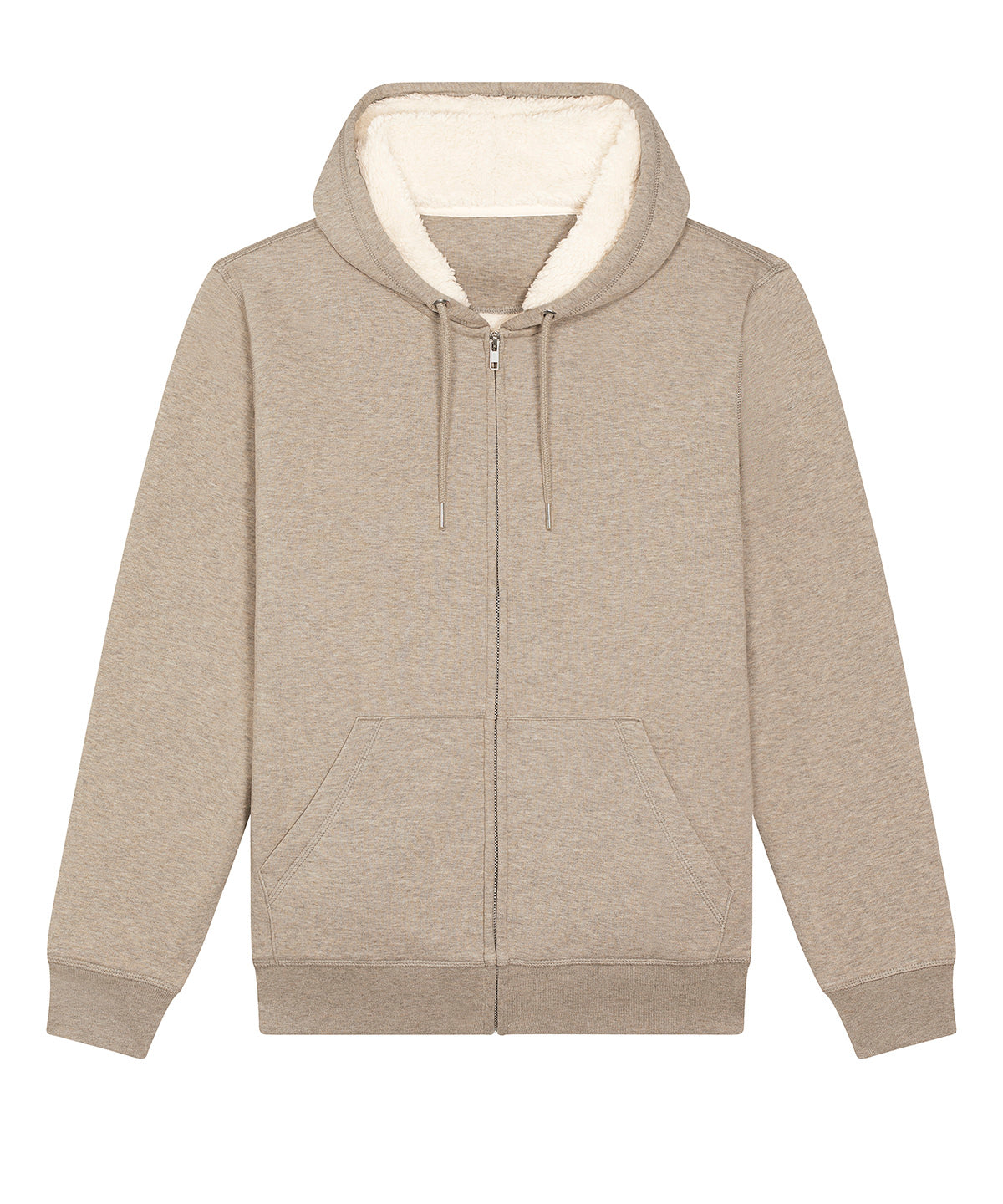 Unisex Hygger sherpa zip-through sweatshirt (STSU956) | Heather Sand