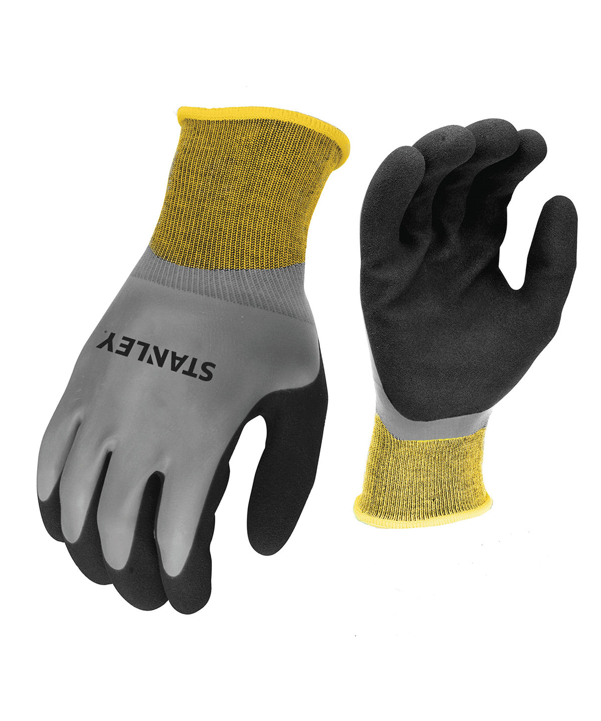 Stanley waterproof gripper gloves | grey/black/yellow