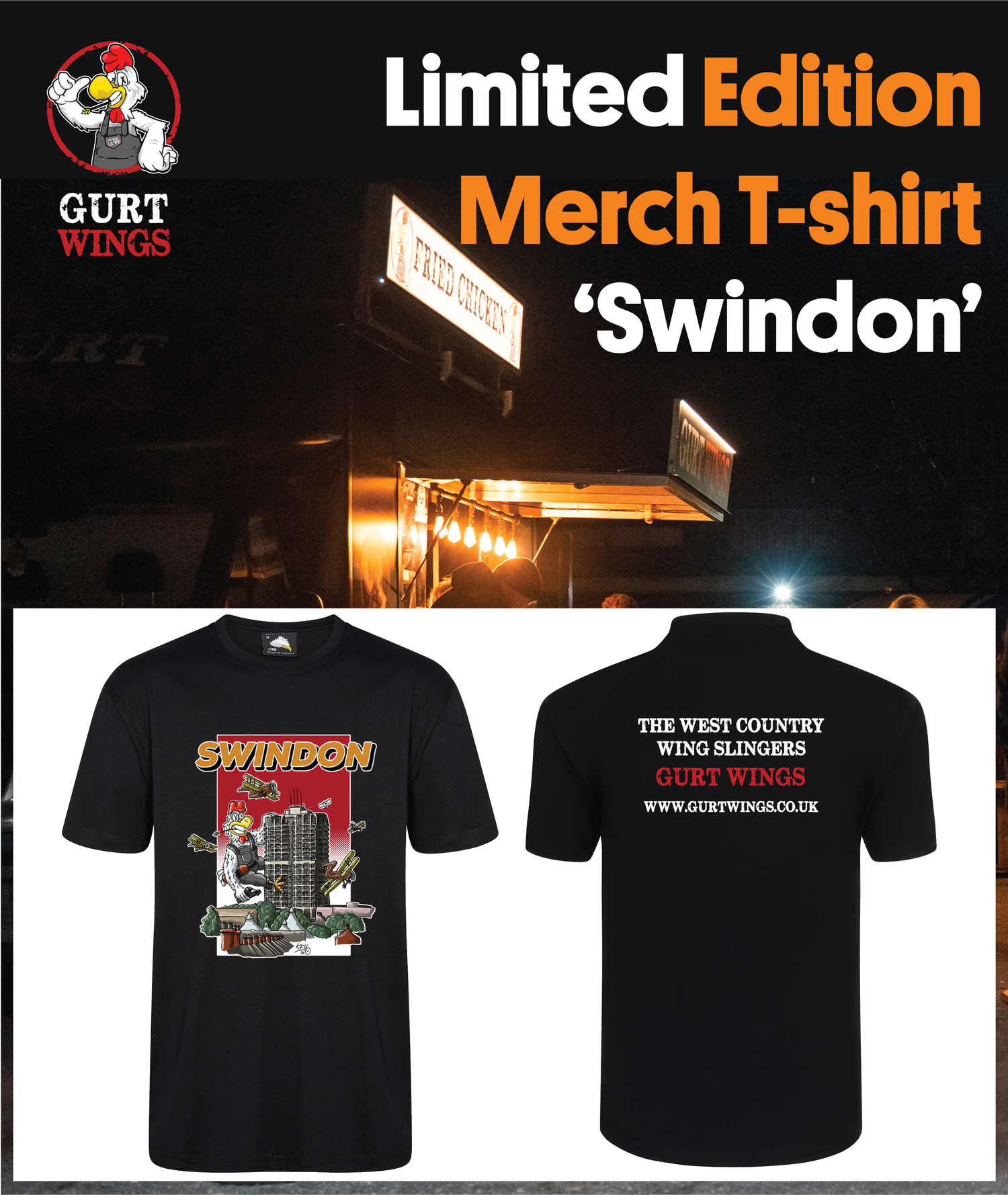 Gurt Wings - 'Limited Edition' Merch T-Shirt - Swindon
