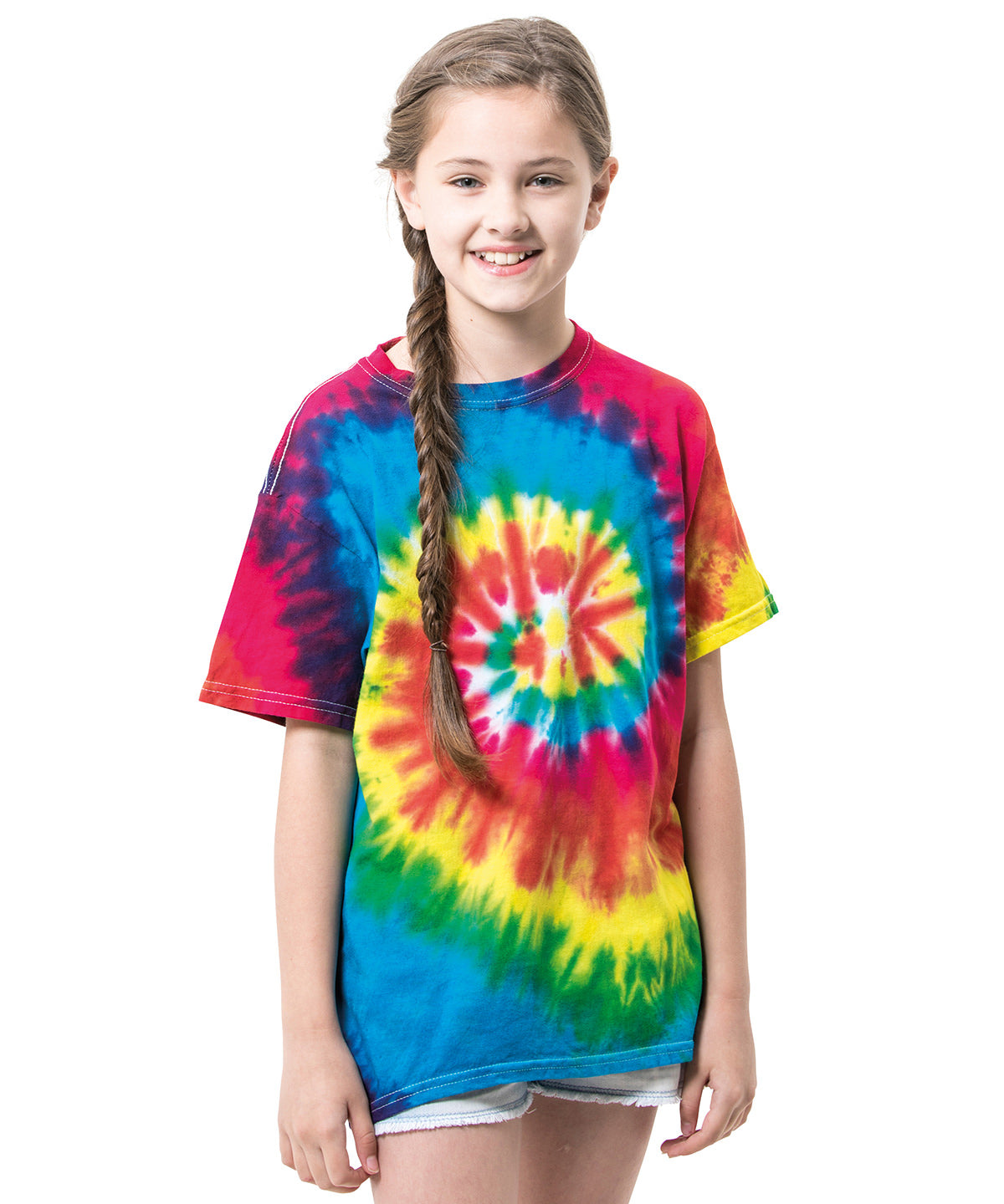 Kids tie-dye T | neon rainbow