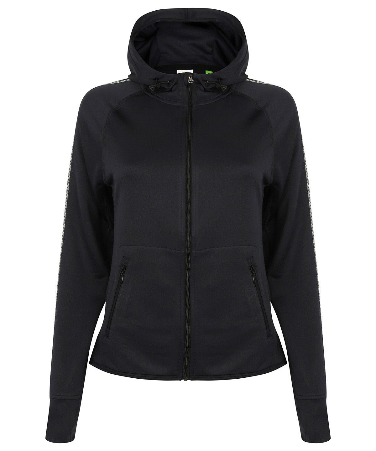 Womens hoodie with reflective tape | Black