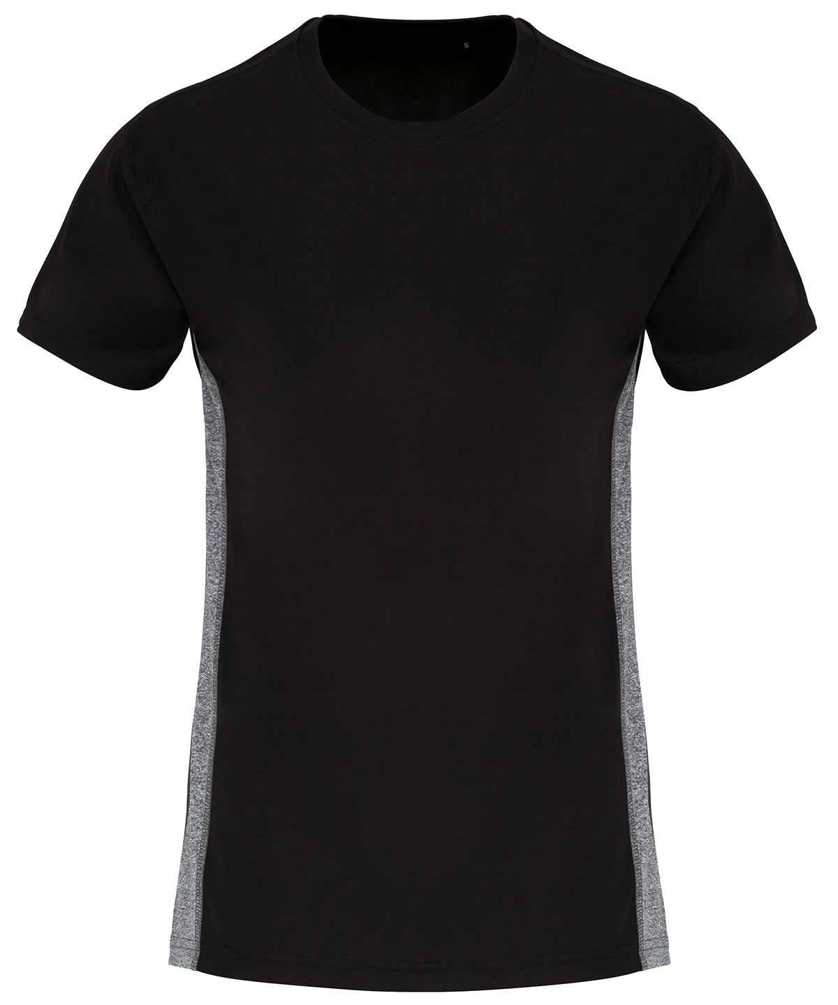 Womens TriDri® contrast panel performance t-shirt | Black/Black Melange