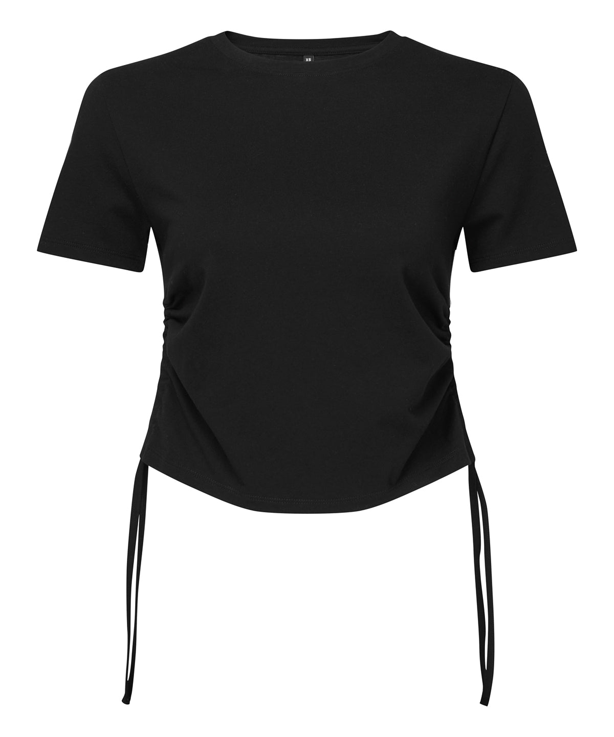 Womens TriDri® ruched crop top | Black