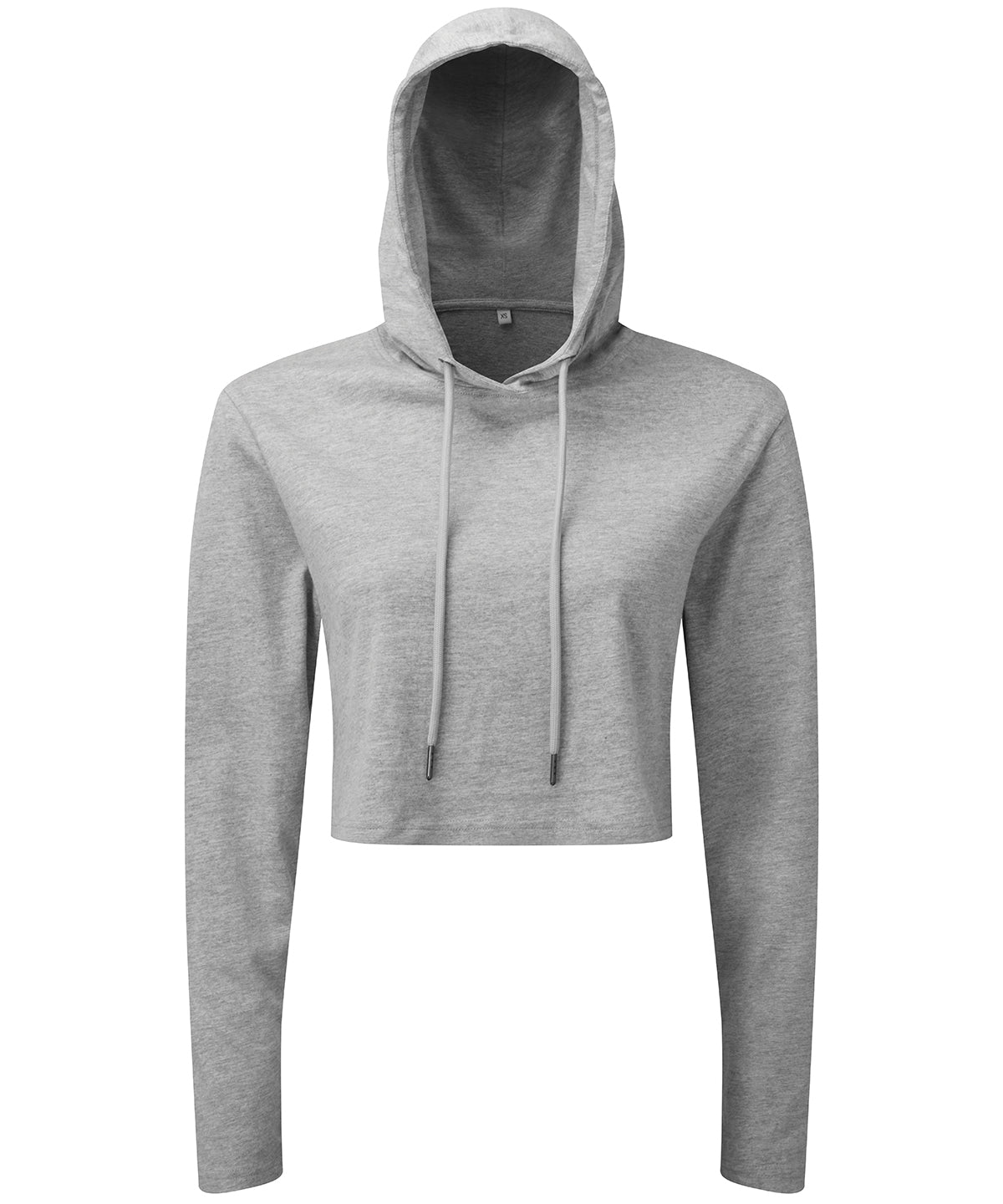 Womens TriDri® cropped hooded long sleeve t-shirt | heather grey