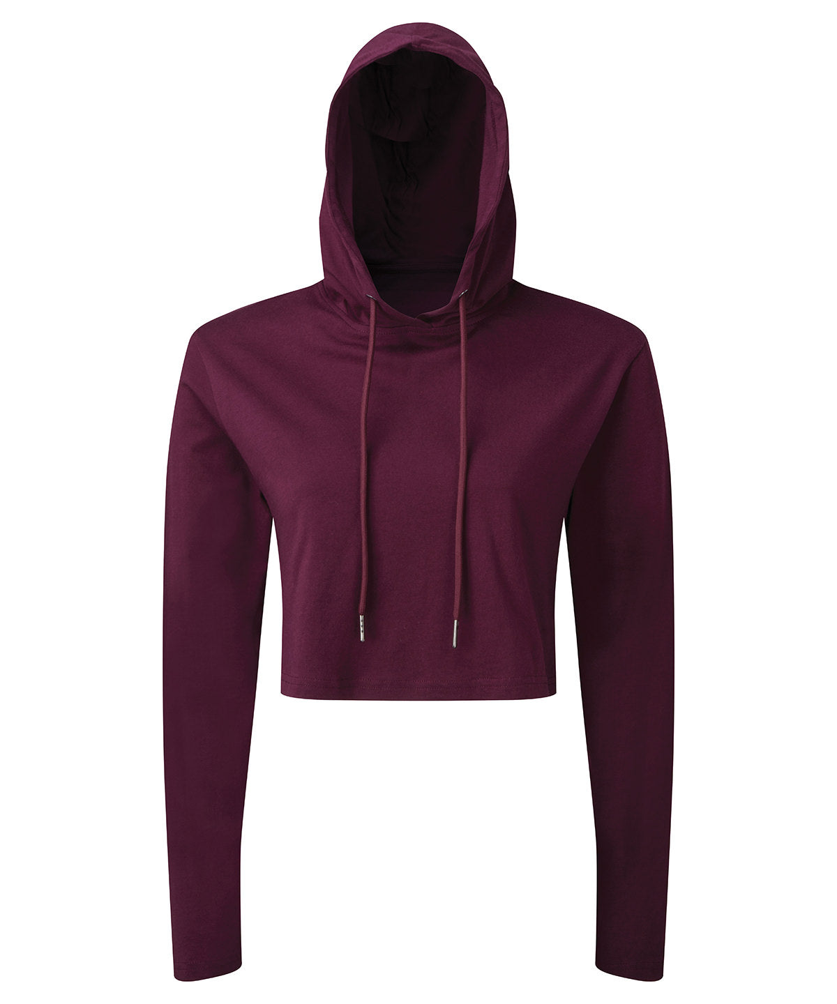 Womens TriDri® cropped hooded long sleeve t-shirt | mulberry