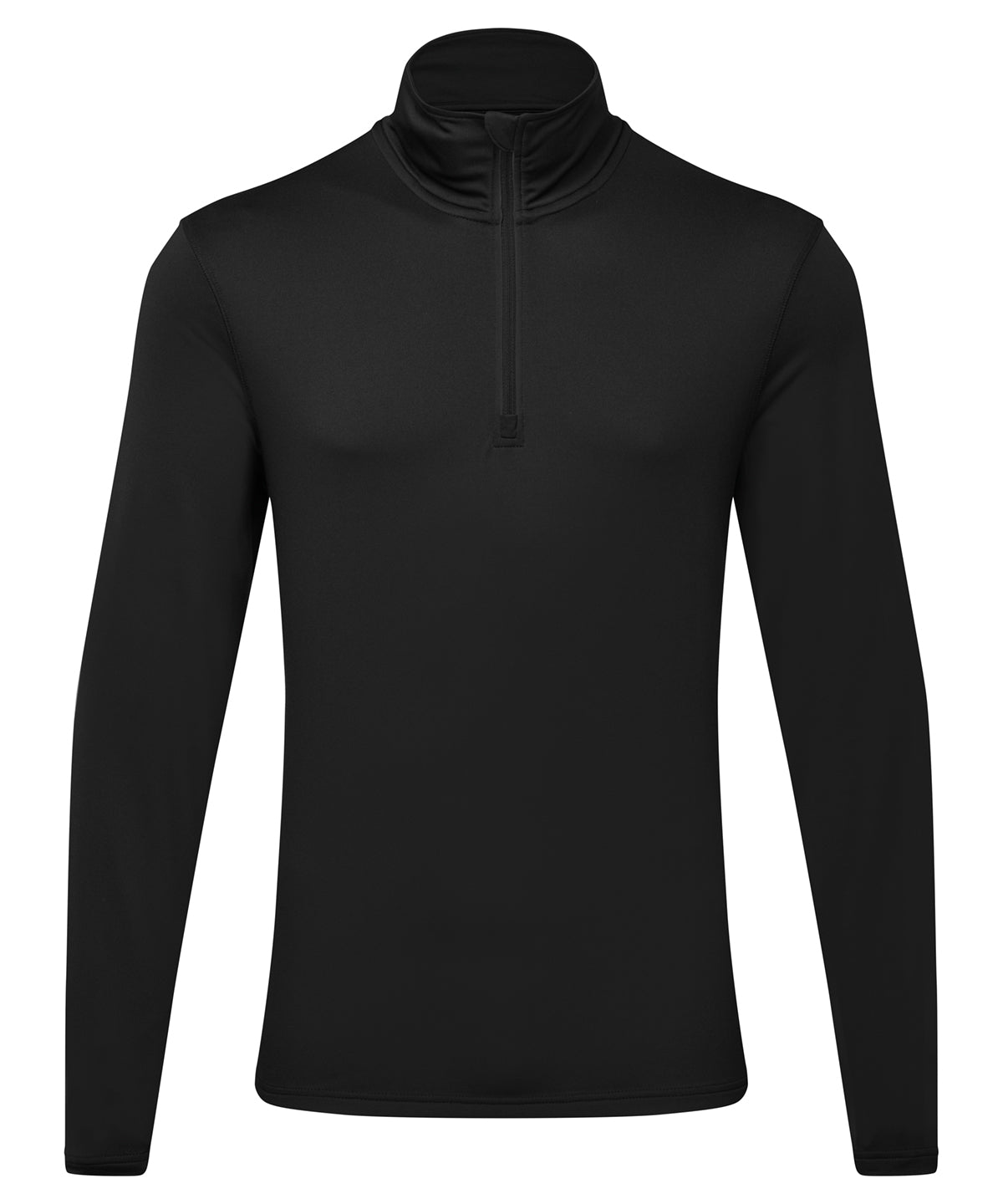 TriDri® recycled long sleeve brushed back  zip top | black/black