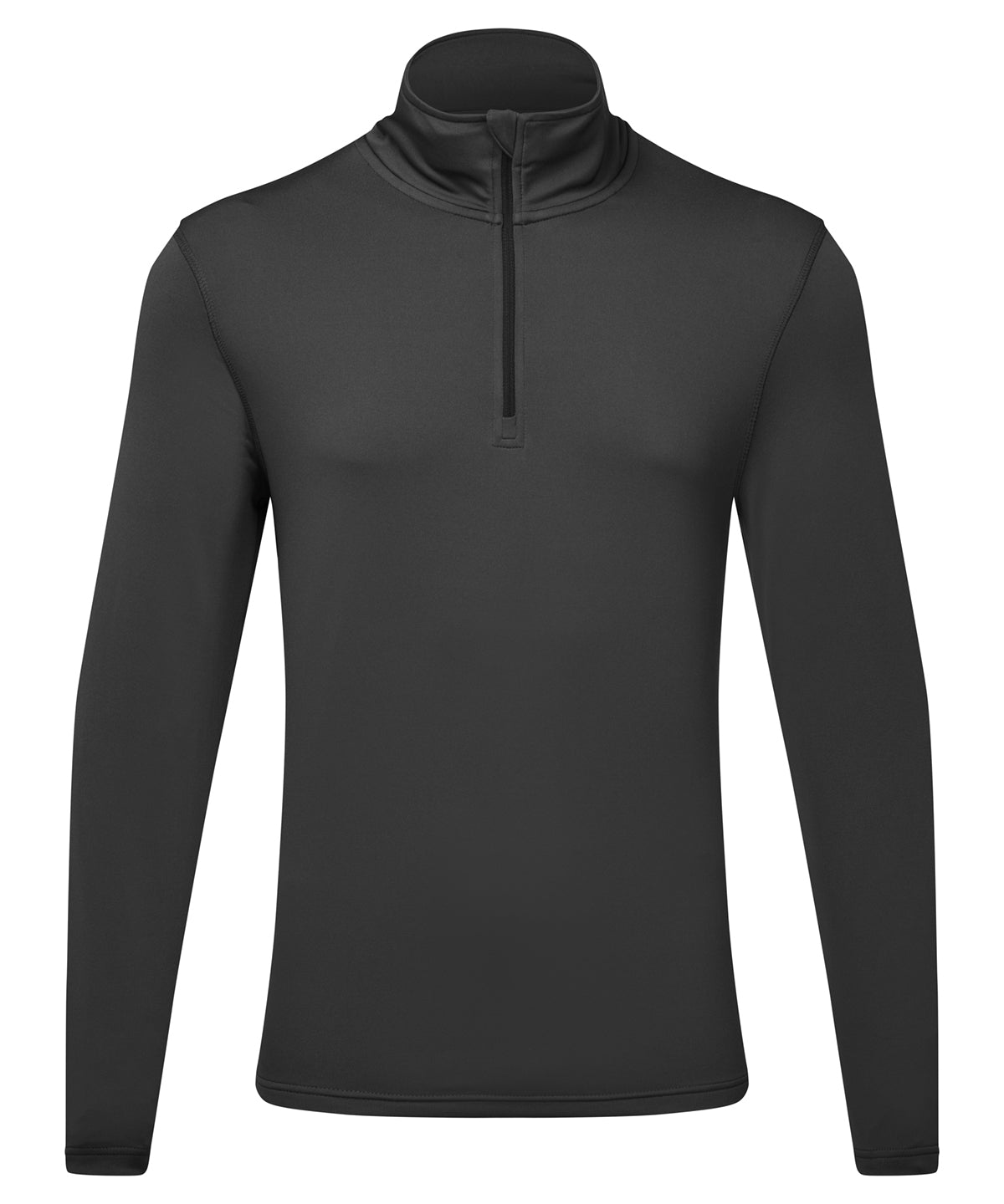 TriDri® recycled long sleeve brushed back  zip top | charcoal/black