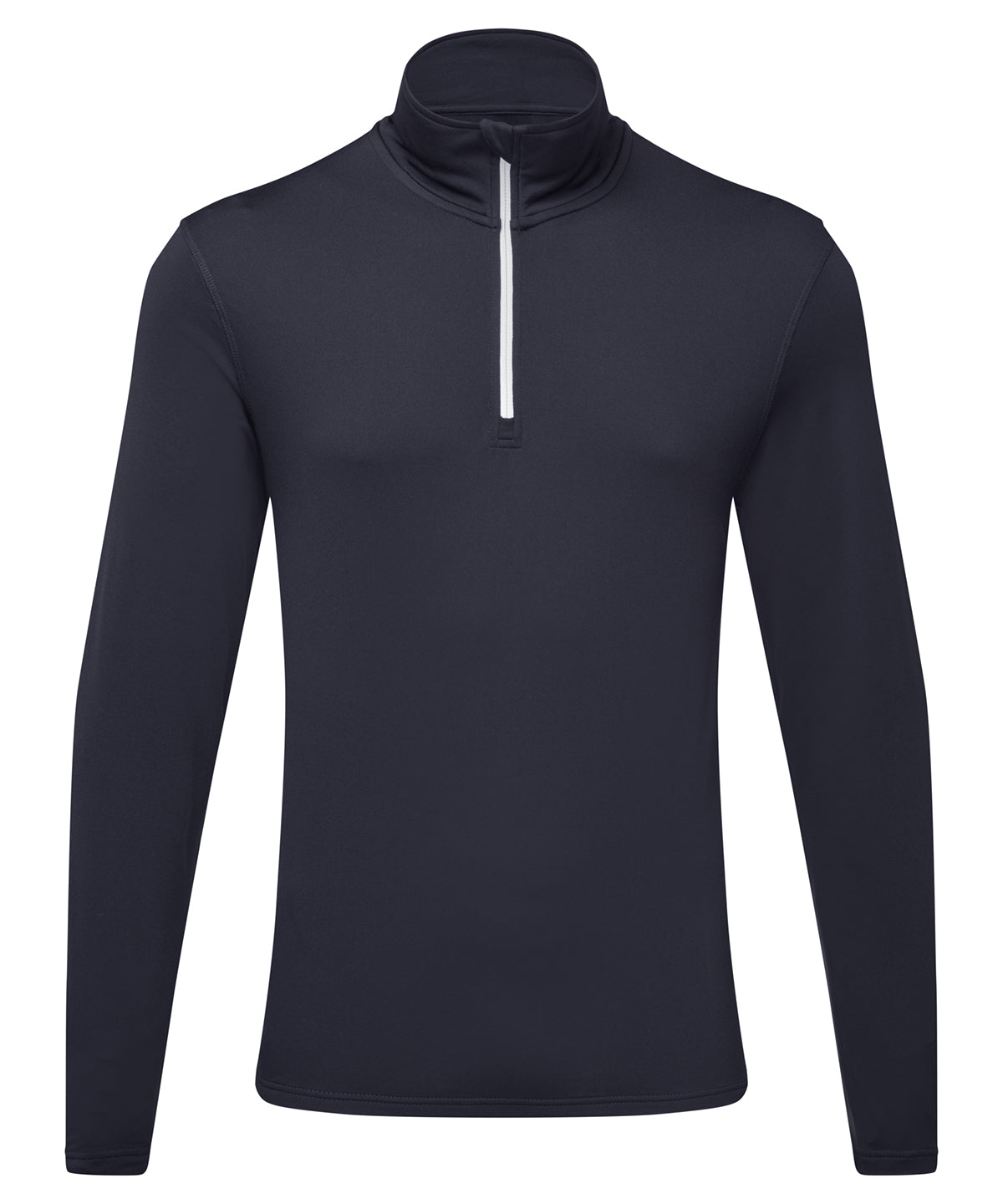 TriDri® recycled long sleeve brushed back  zip top | french navy/white
