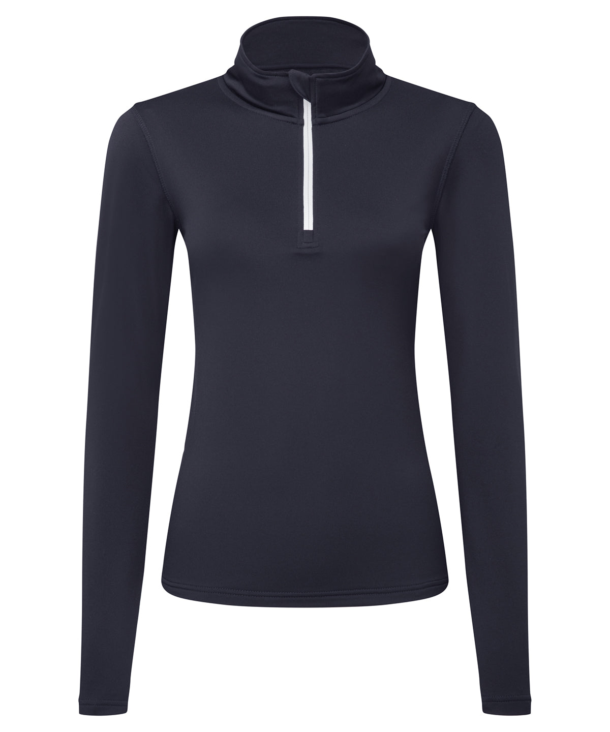 Womens TriDri® recycled long sleeve brushed back  zip top | french navy/white