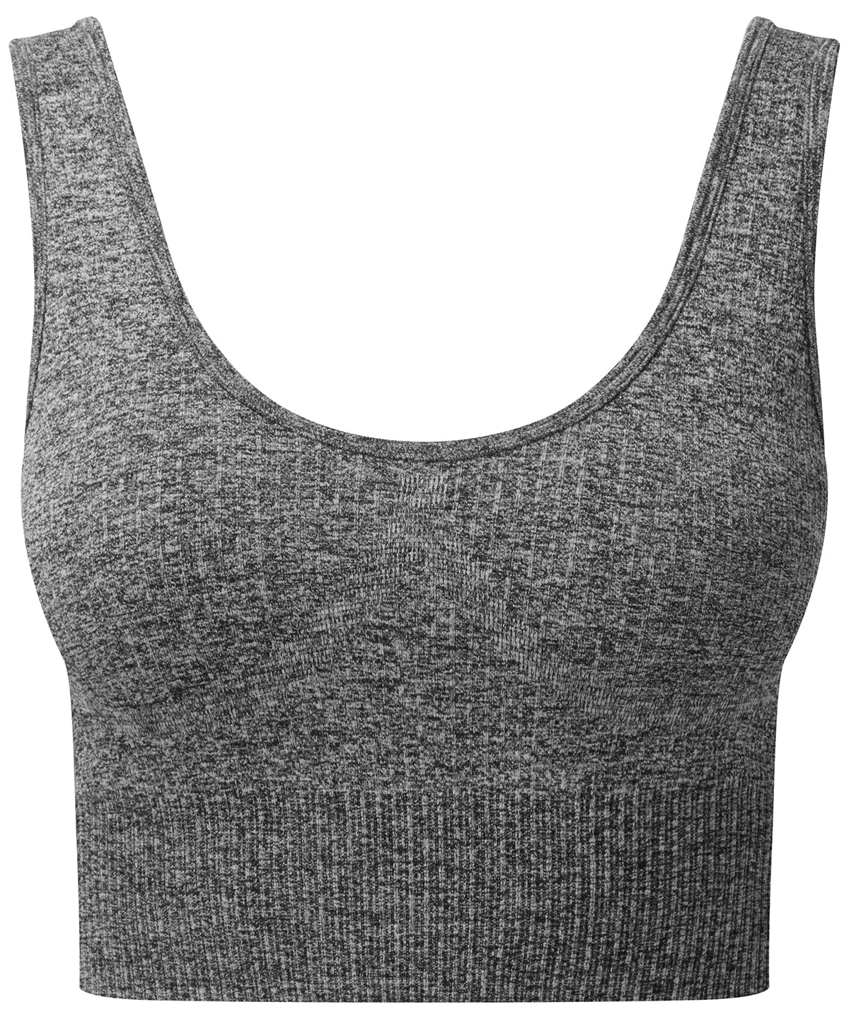 Womens TriDri® ribbed seamless 3D fit multi-sport bra | black melange