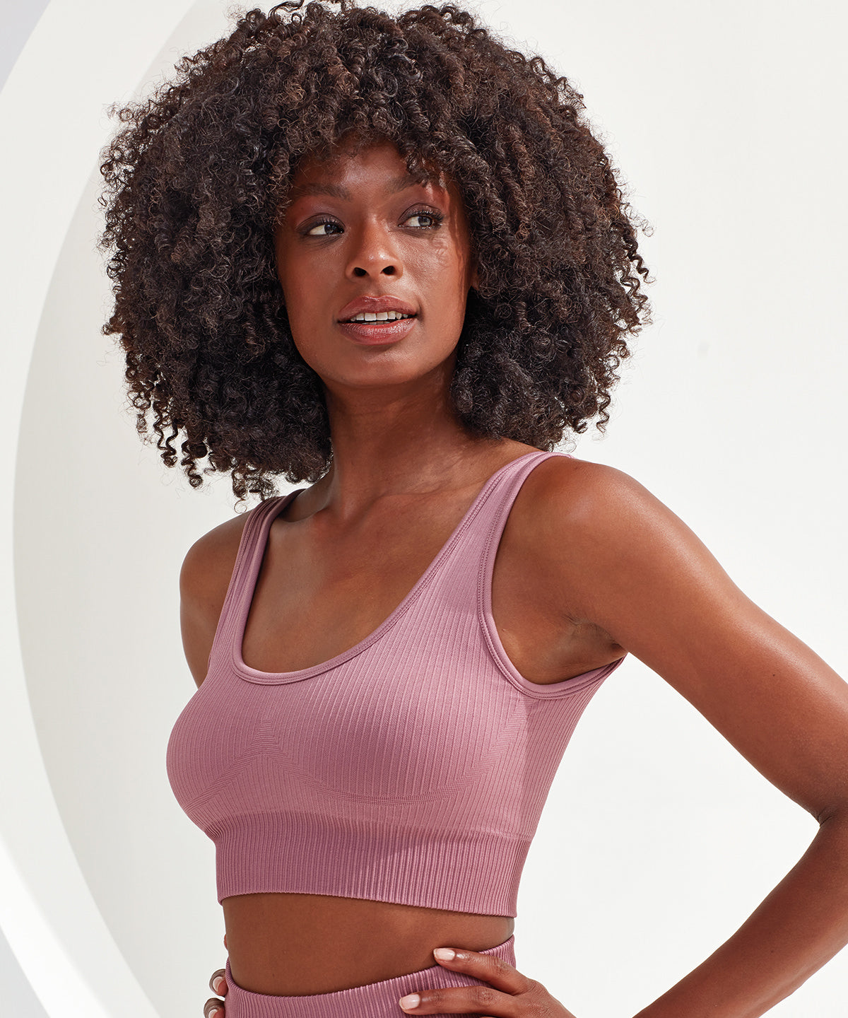 Womens TriDri® ribbed seamless 3D fit multi-sport bra | peppermint melange