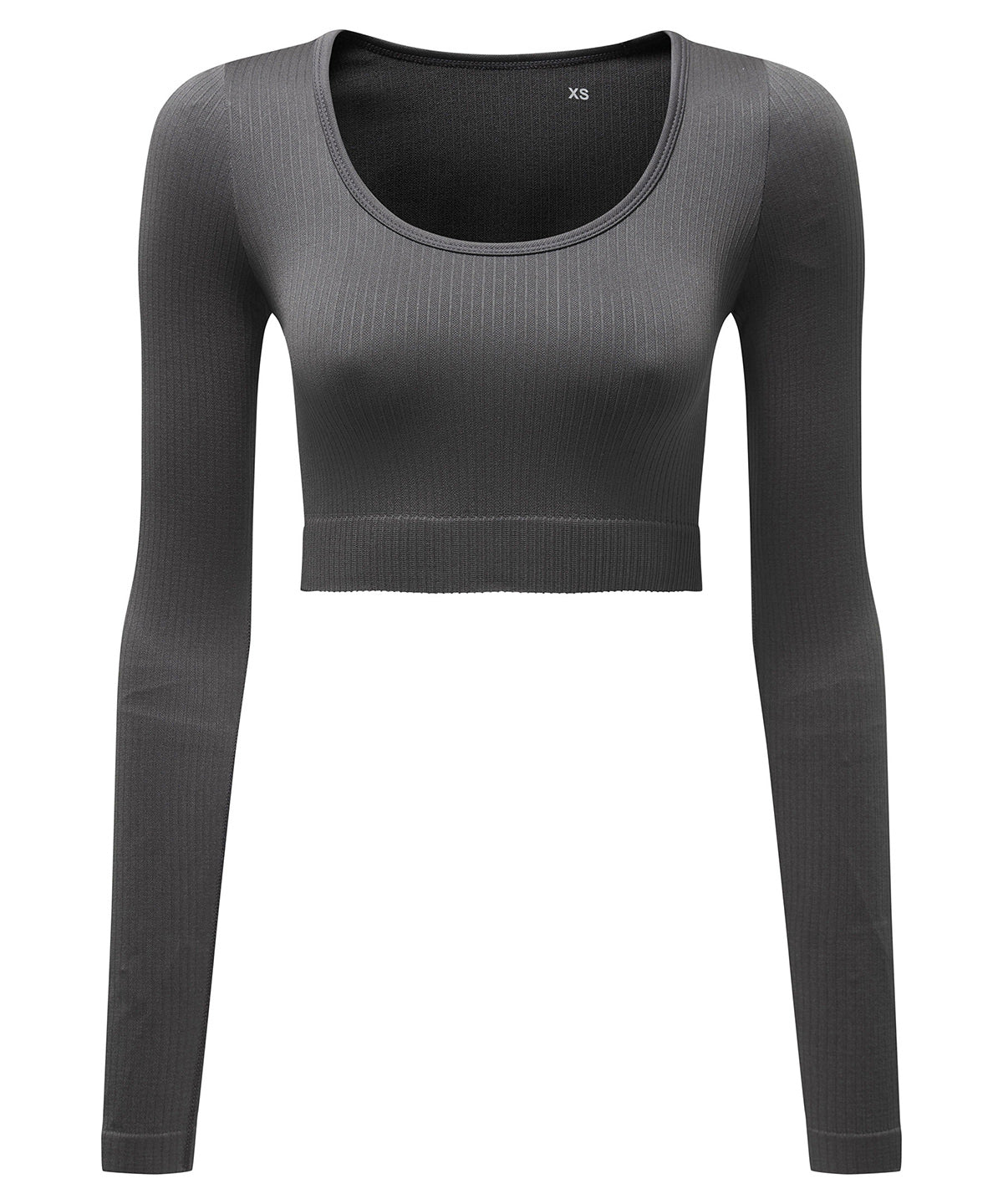 Womens TriDri® ribbed seamless 3D Fit crop top | charcoal
