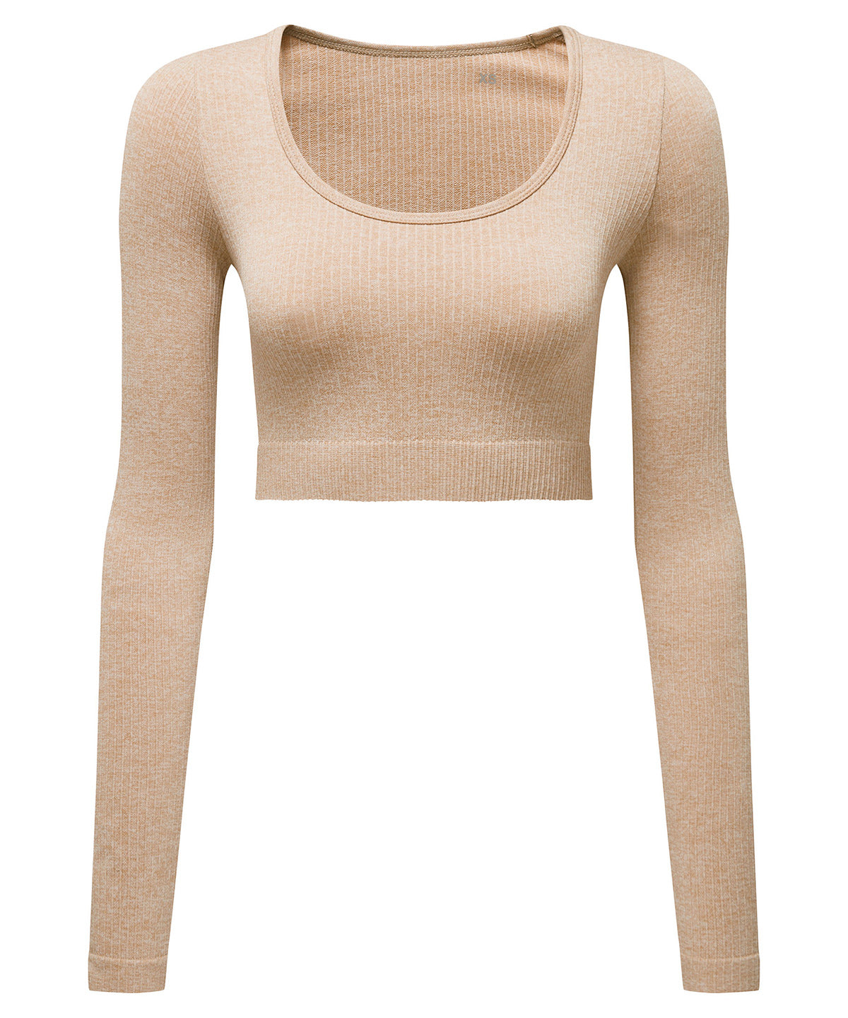 Womens TriDri® ribbed seamless 3D Fit crop top | nude melange
