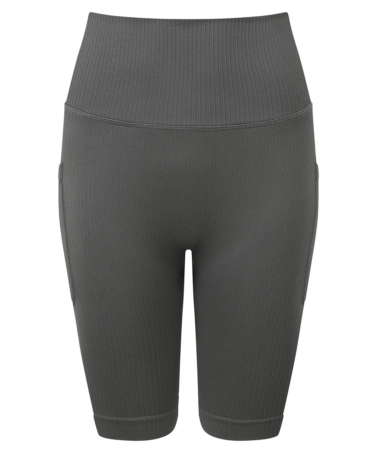 Womens TriDri® ribbed seamless 3D Fit cycle shorts | charcoal