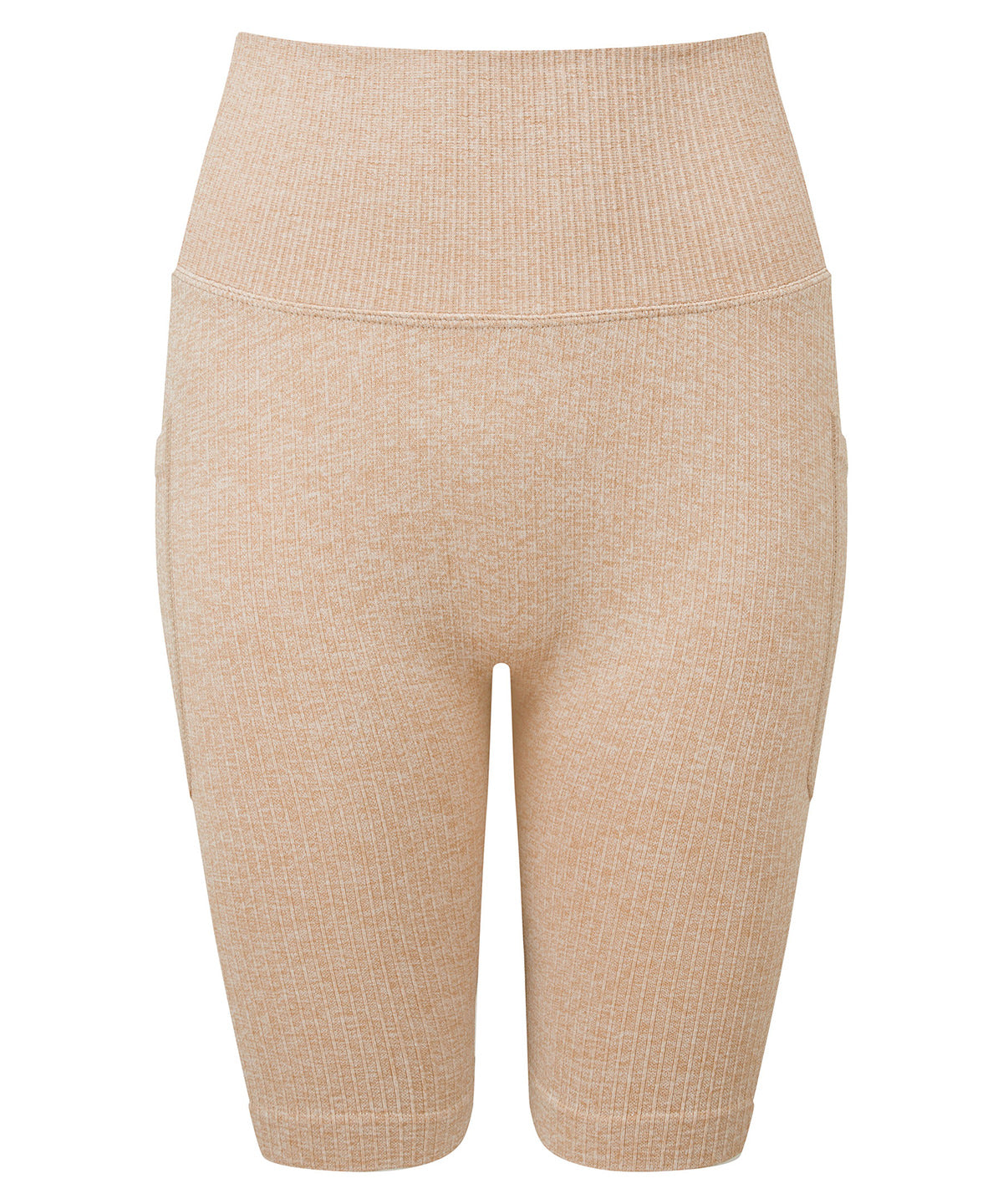 Womens TriDri® ribbed seamless 3D Fit cycle shorts | nude melange