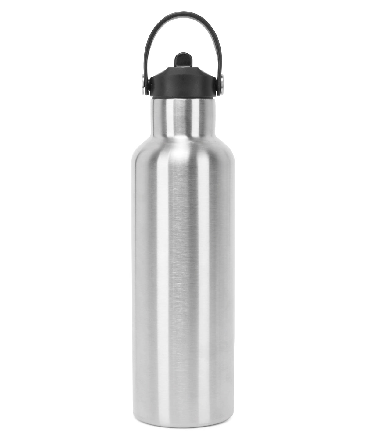 TriDri® Vacuum sports water bottle with flip-up straw | brushed steel