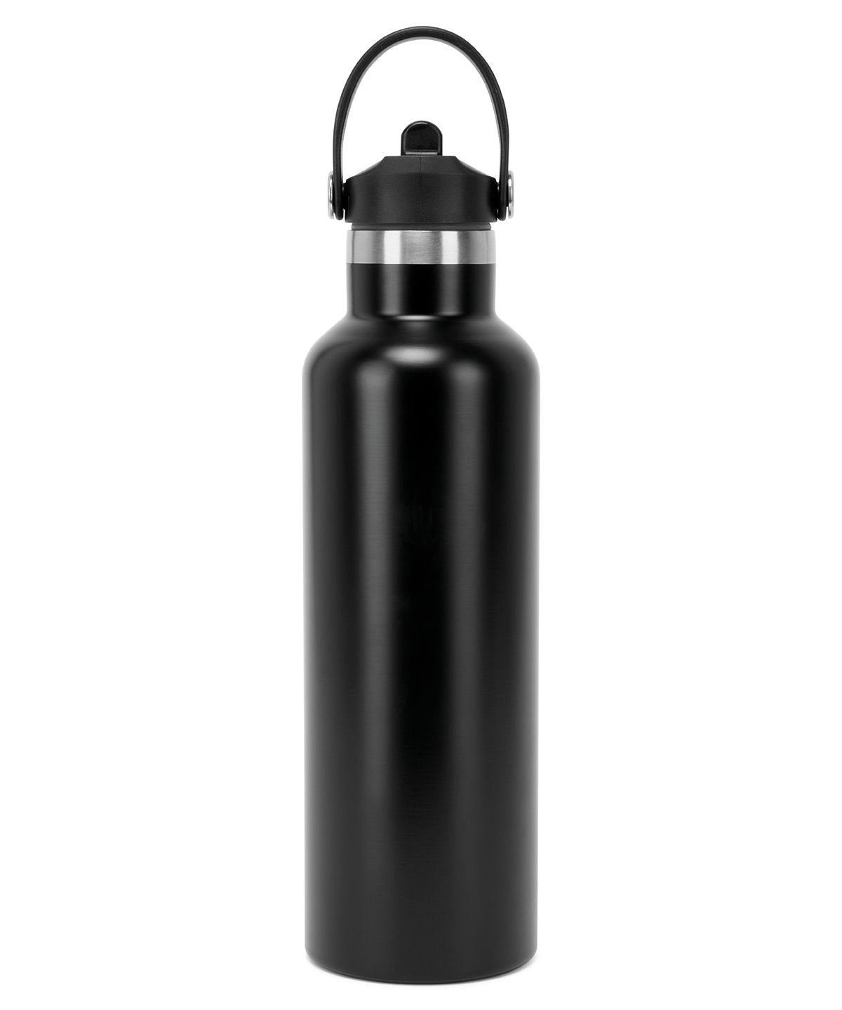 TriDri® Vacuum sports water bottle with flip-up straw | black