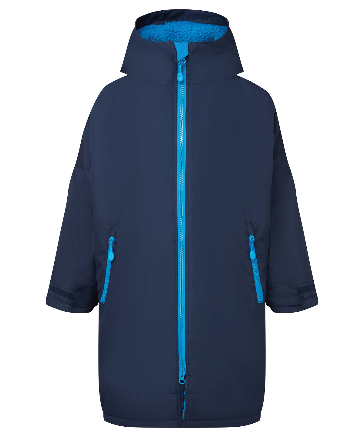 Kids TriDri® All-seasons waterproof changing robe | navy/sapphire