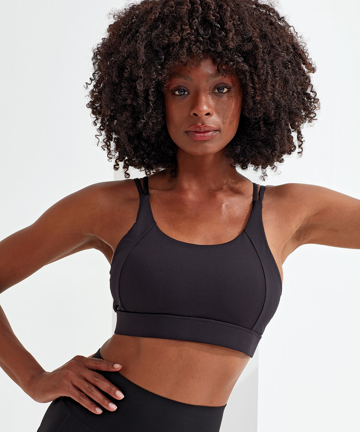 Womens TriDri® crossback sports bra (medium impact) | black