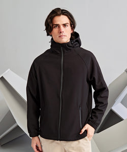 Hooded 2-layer softshell jacket | black