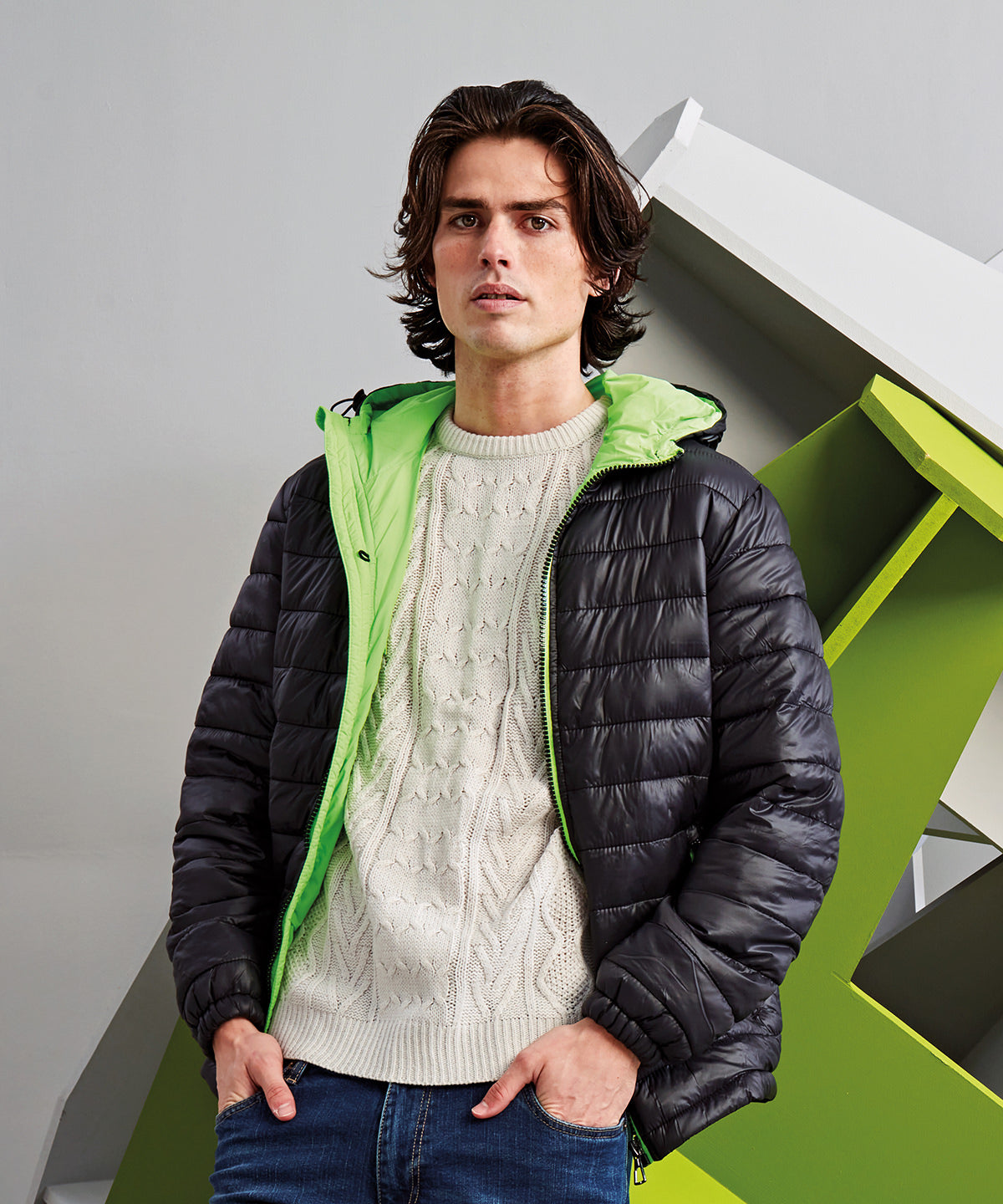 Padded jacket | black/red