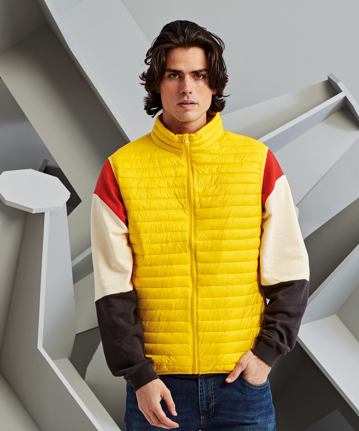 Tribe fineline padded gilet | black