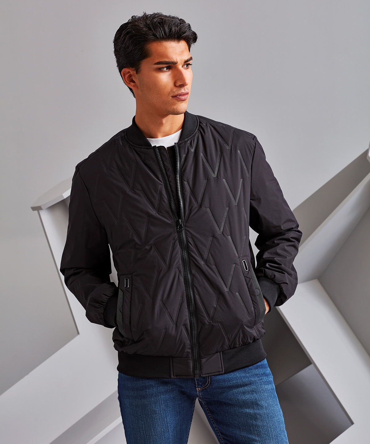 Vector moulded bomber jacket | black