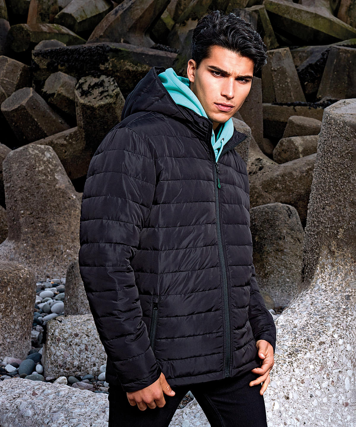 Delmont recycled padded jacket | black