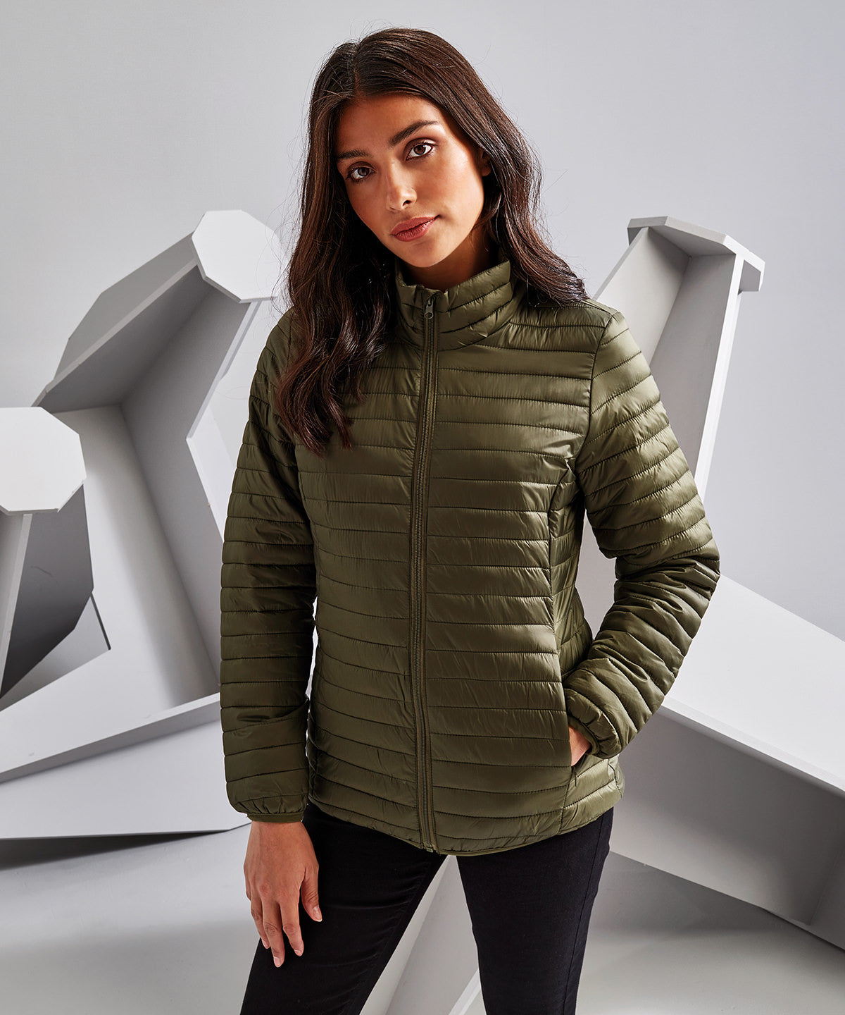 Womens tribe fineline padded jacket | steel