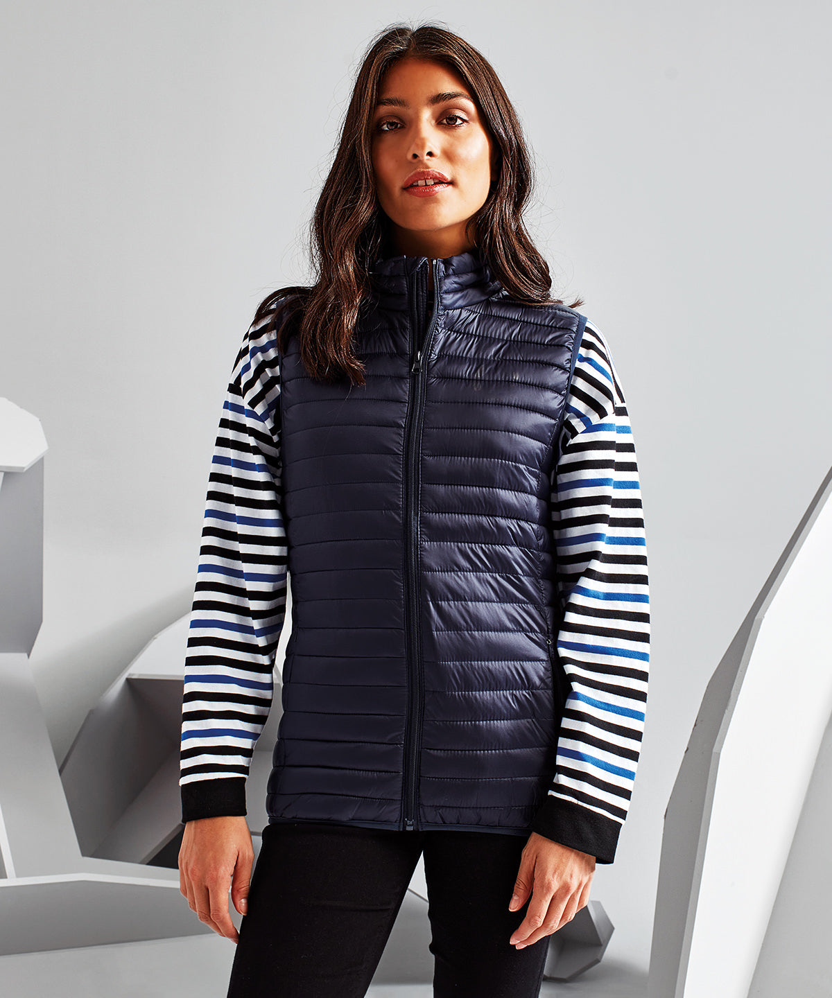 Womens tribe fineline padded gilet | bright yellow
