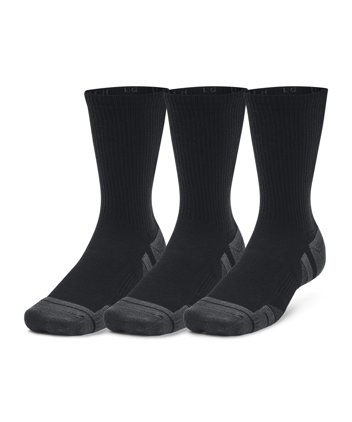 UA Performance tech 3-pack crew socks | black