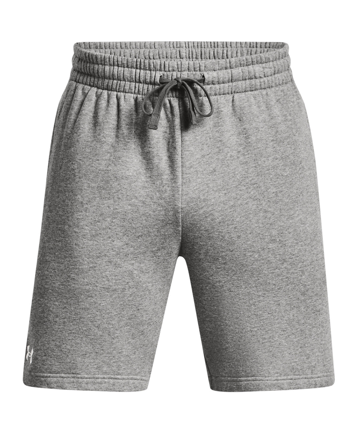 UA Rival fleece shorts | castlerock light heather/white
