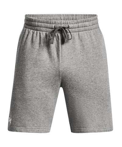 UA Rival fleece shorts | castlerock light heather/white