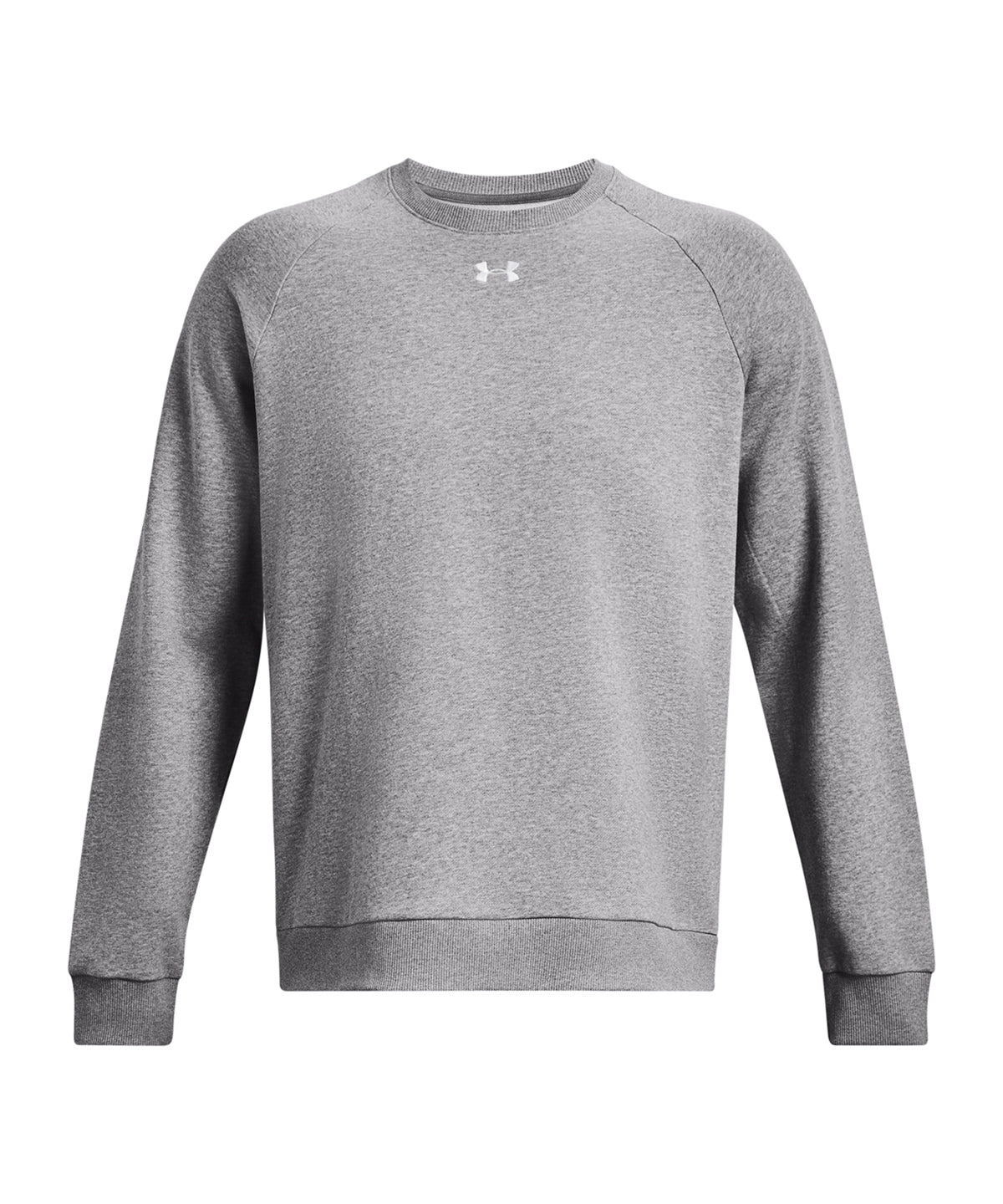 UA Rival fleece crew | castlerock light heather/white