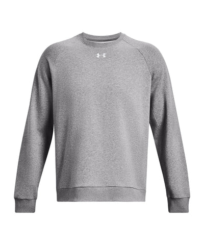 UA Rival fleece crew | castlerock light heather/white