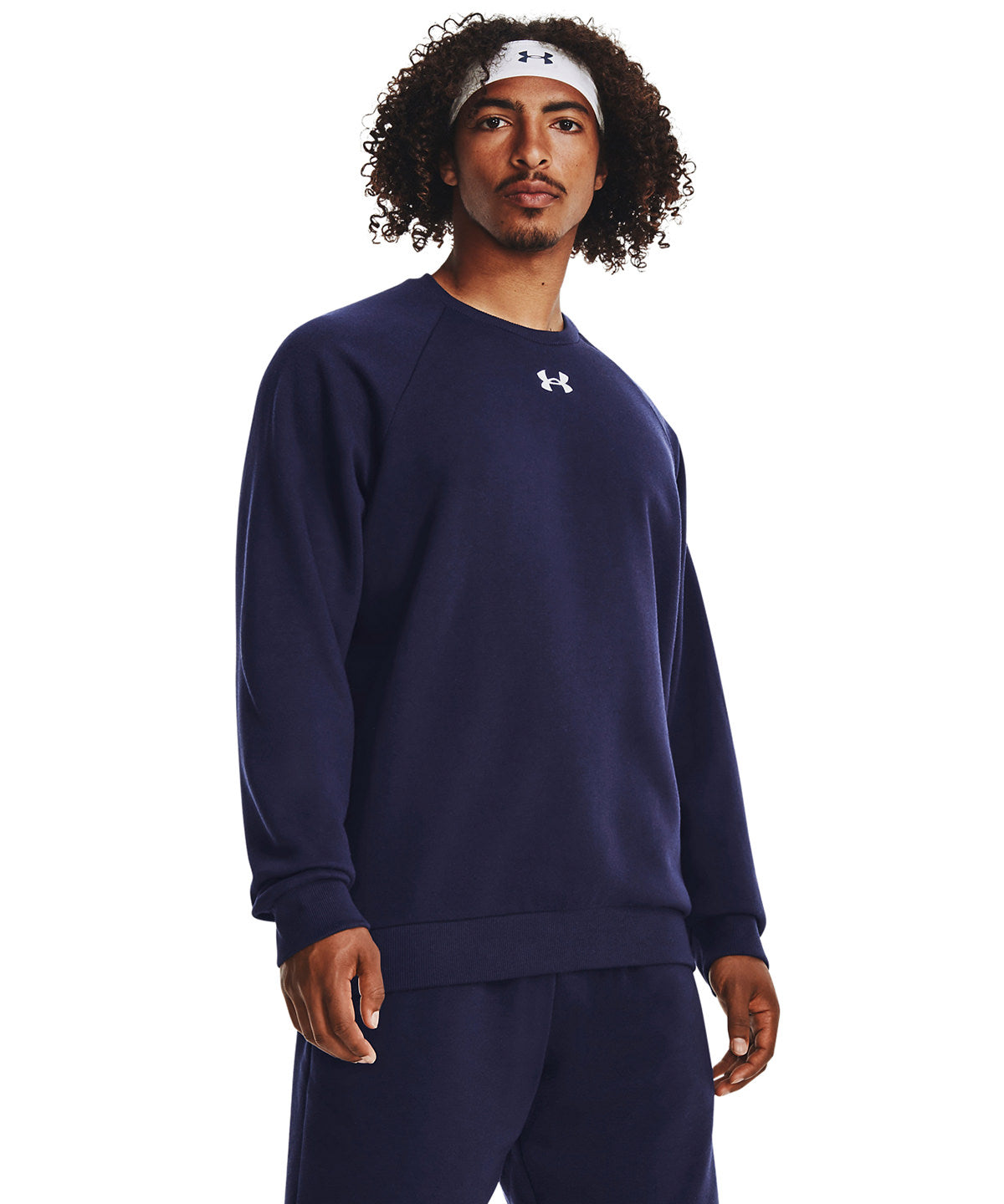 UA Rival fleece crew | midnight navy/white