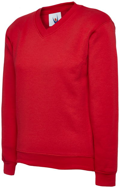 Childrens Classic V-Neck Sweatshirt | Red
