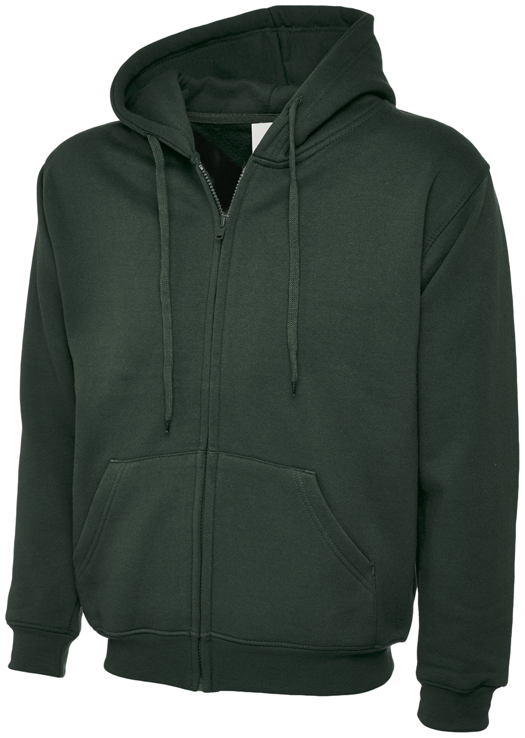 Adults Classic Full Zip Hooded Sweatshirt | Bottle Green