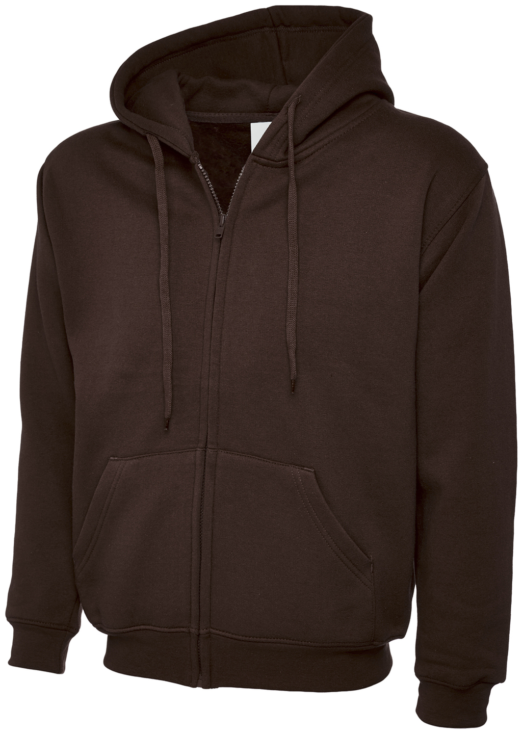 Adults Classic Full Zip Hooded Sweatshirt | Brown