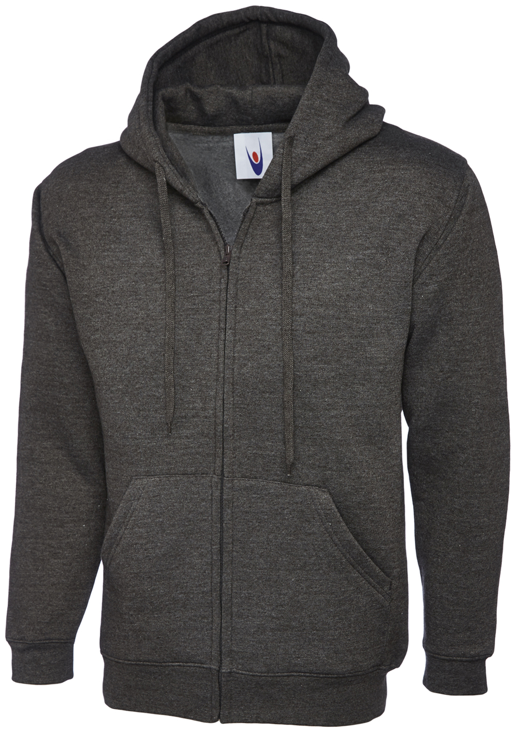 Adults Classic Full Zip Hooded Sweatshirt | Charcoal