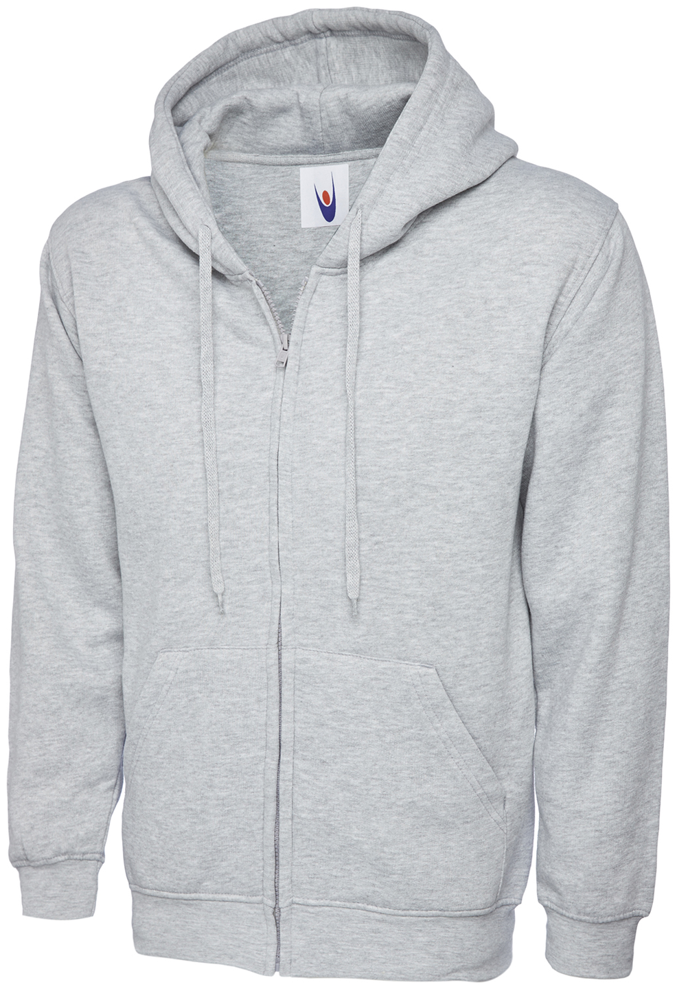 Adults Classic Full Zip Hooded Sweatshirt | Heather Grey