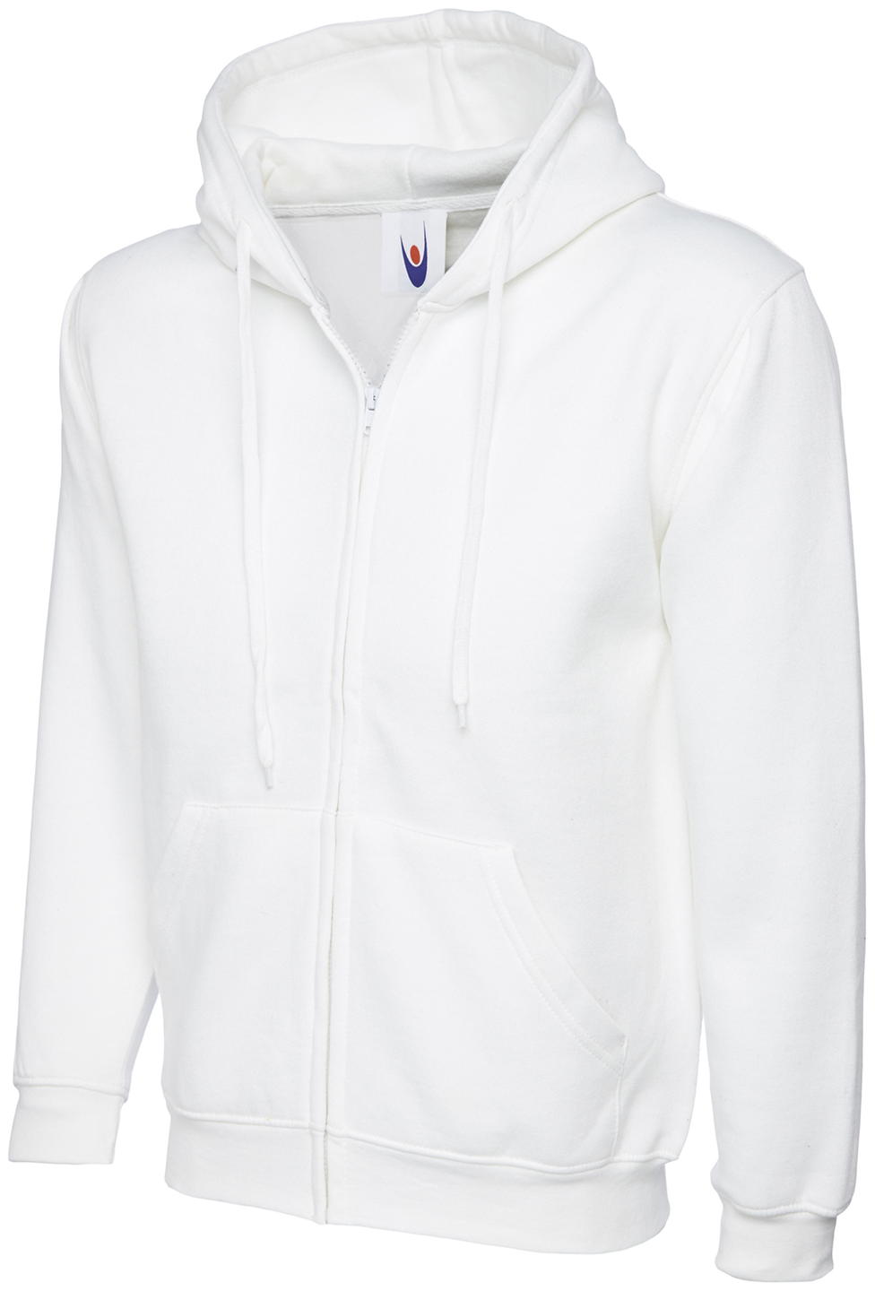 Adults Classic Full Zip Hooded Sweatshirt | White