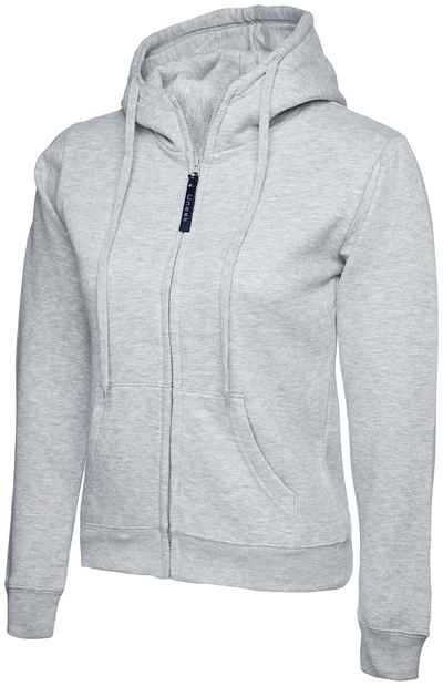 Ladies Classic Full Zip Hooded Sweatshirt | Heather Grey